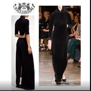 JUICY COUTURE BLACK LABEL VELVET MAXI SKIRT. Med